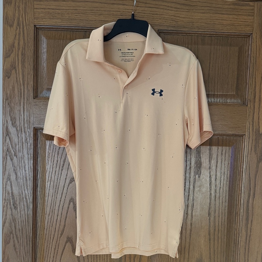Under Armour Men's small Light Orange Polo Shirt